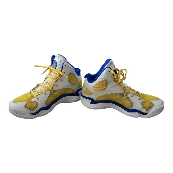 Under Armour Curry Spawn FloTro Basketball Sneaker Lightweight Yellow Blue 7.5 - Picture 4 of 8
